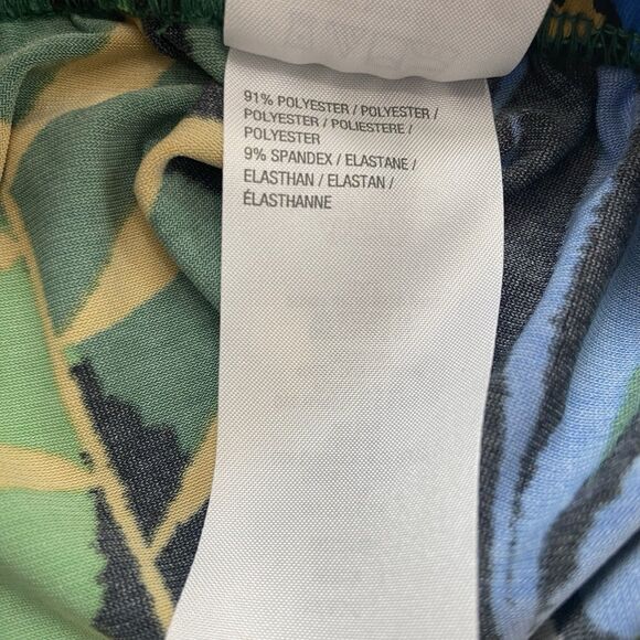 Bob Mackie Wearable Art Cropped Wide Leg Pants Tropical Size Large - Picture 9 of 12